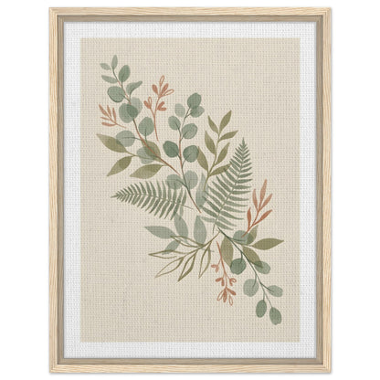 Sage Botanica Boho Botanical Print - 45x60 cm / 18x24″ / Framed Canvas - Wood frame - Sparkycare
