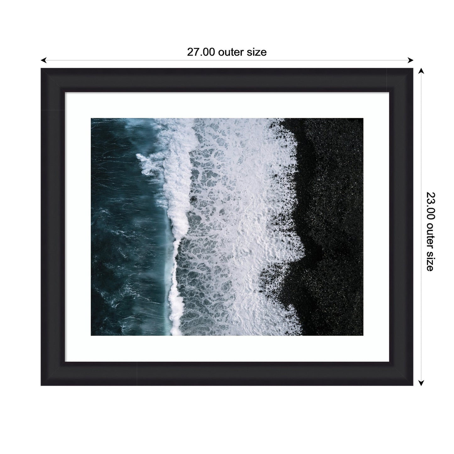 Ocean Waves Black Beach Iceland Framed Wall Art