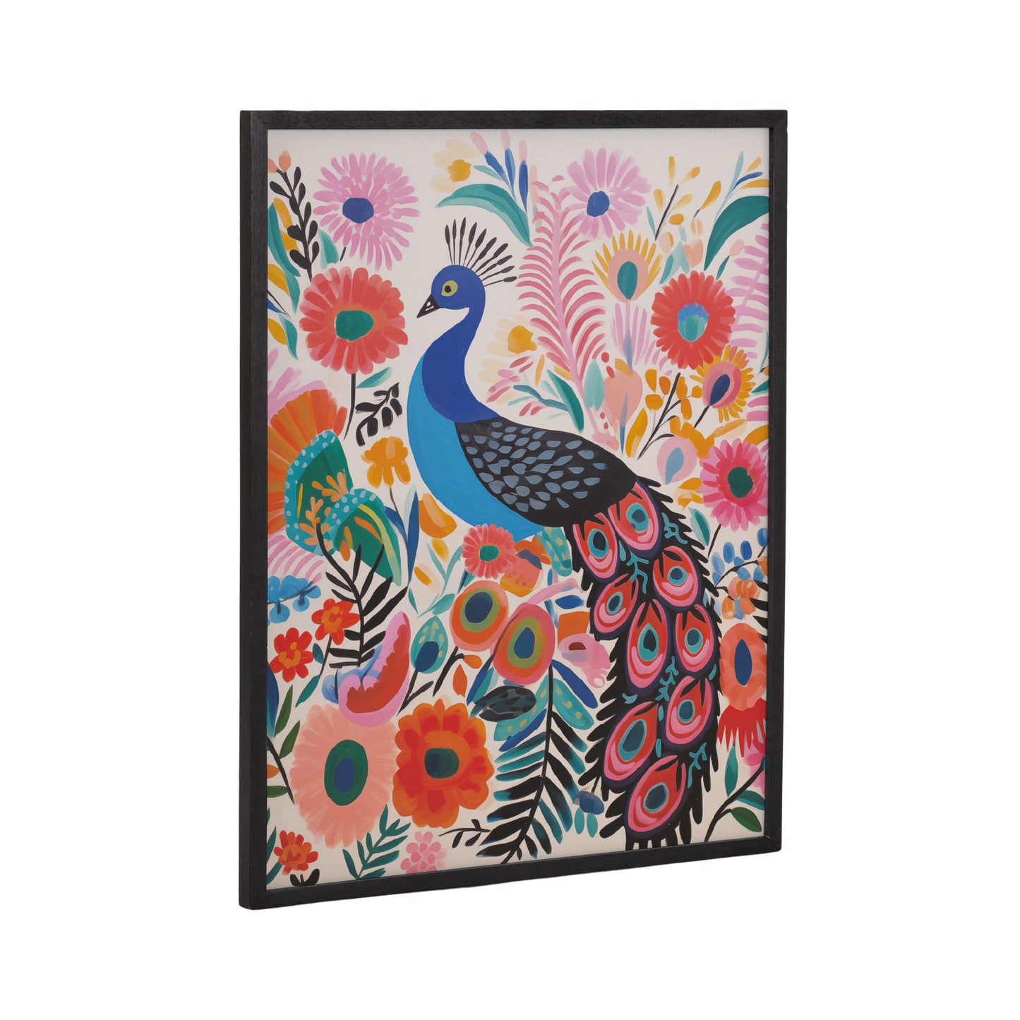 Boho Peacock and Botanicals Framed Wall Art