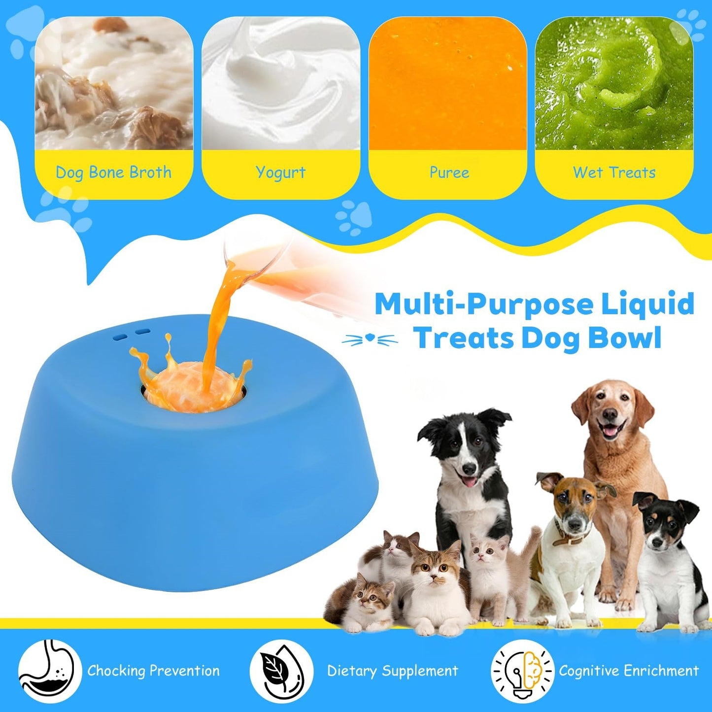 Slow Feeder Dog Lick Bowl: No-Spill Enrichment for Your Pet