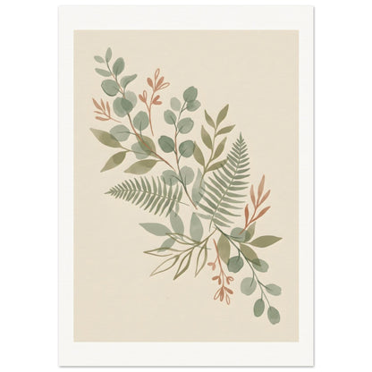 Sage Botanica Boho Botanical Print - A3 (29.7 x 42 cm) / Museum-Quality Matte Paper Poster - Sparkycare