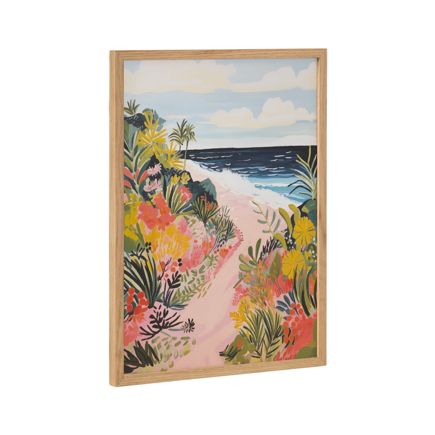 Tropical Ocean Path Coastal Framed Wall Art