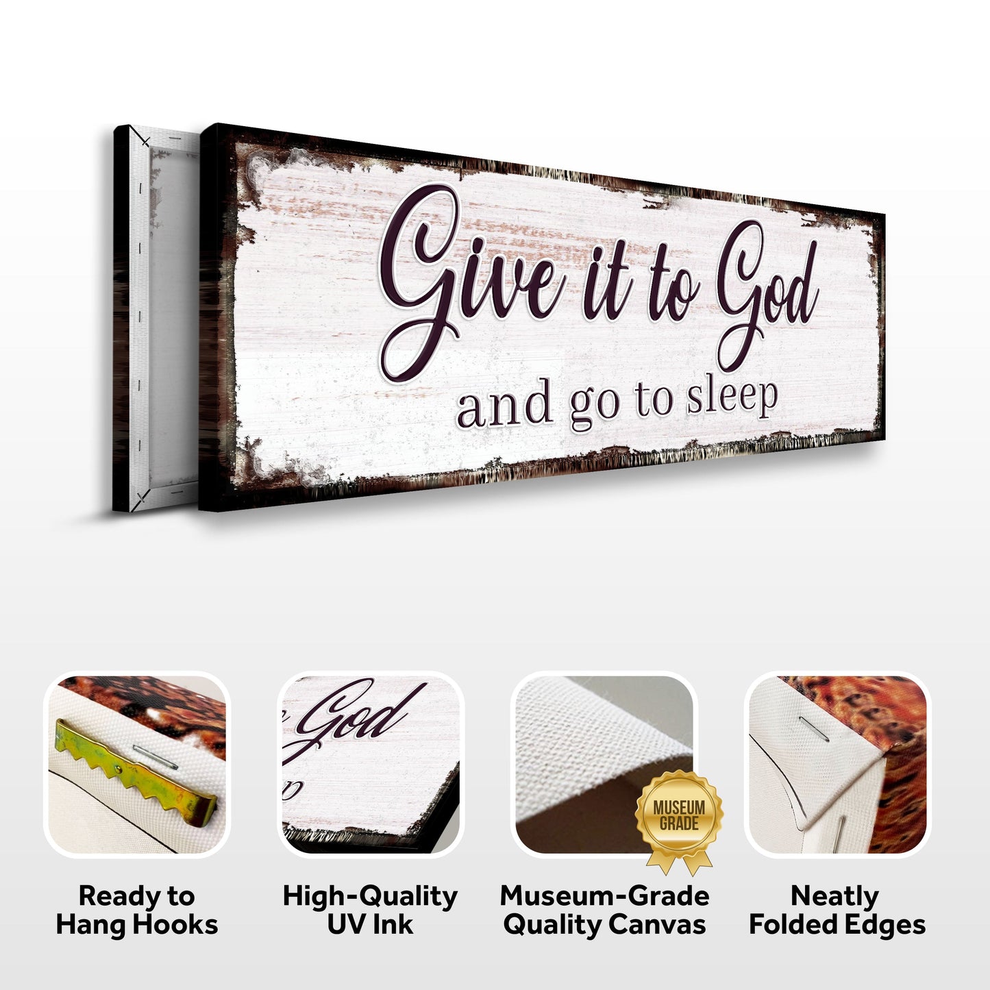 Give It To God And Go To Sleep Faith Canvas Wall Art II