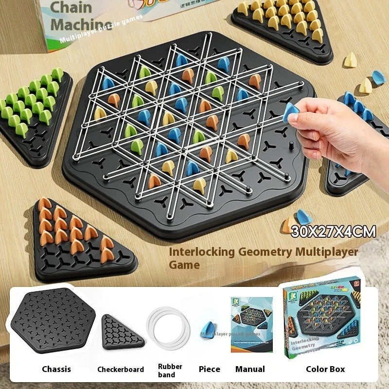 Chain Triangle Chess Game Rubber Band Board Game – Instantly Get Everyone Playing