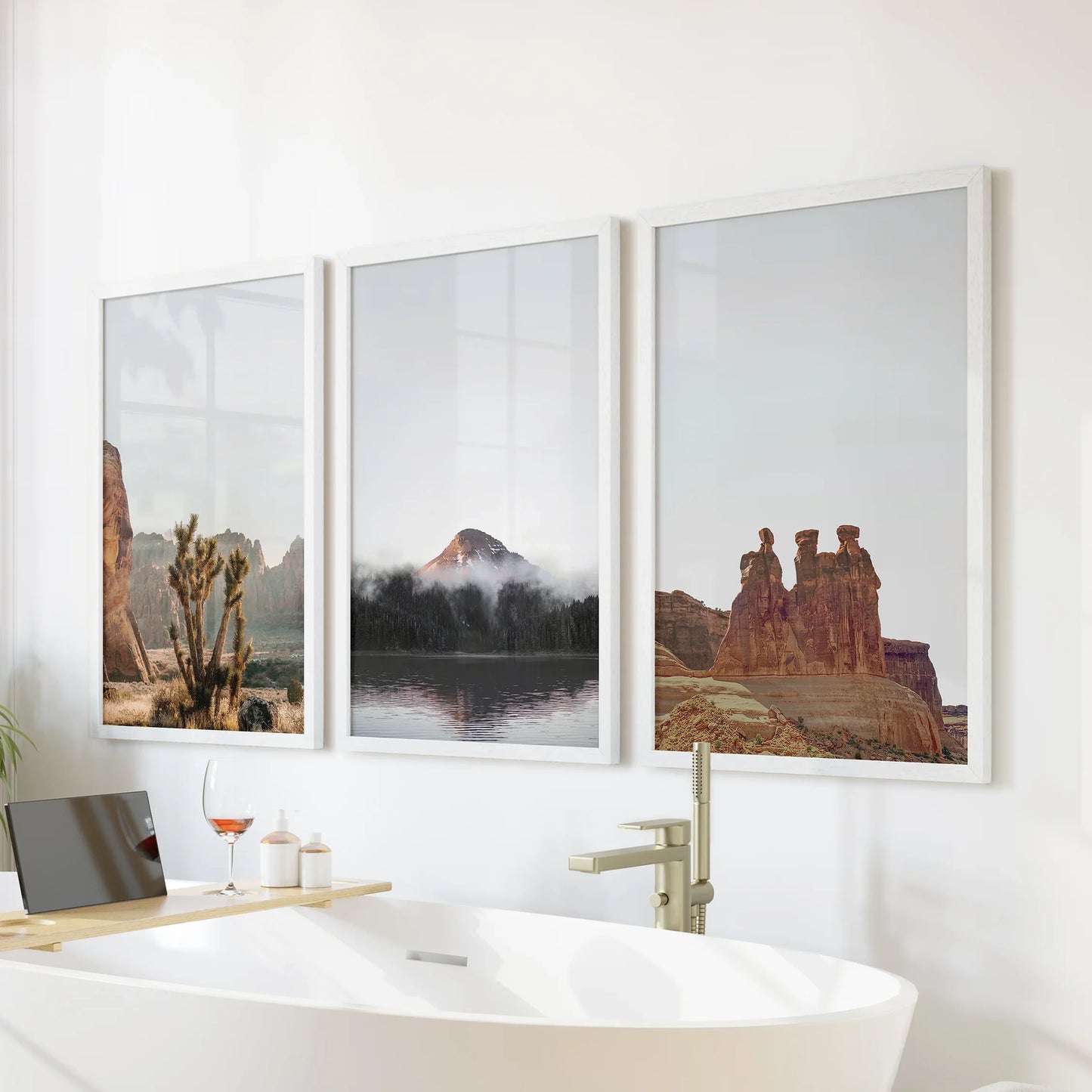 Southwest Desert Canyon Red Rock Wall Art Set of 3