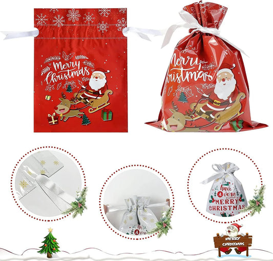easy gift wrapping with drawstring bags