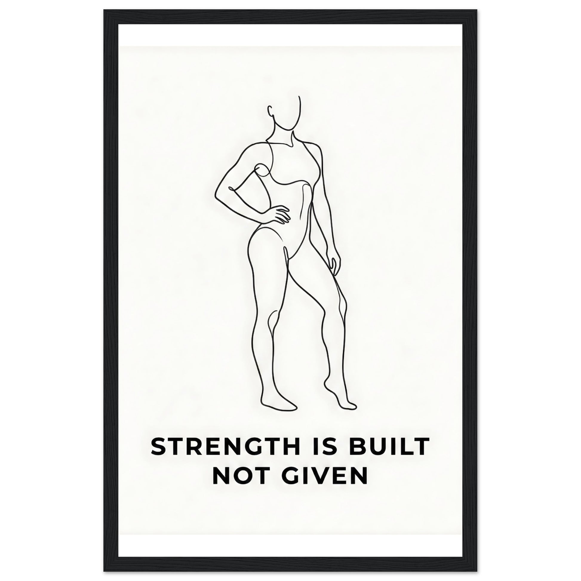Women Fitness Poster — Strength Is Built Not Given - 13x18 cm / 5x7″ - White frame / Ready-to-hang - Sparkycare