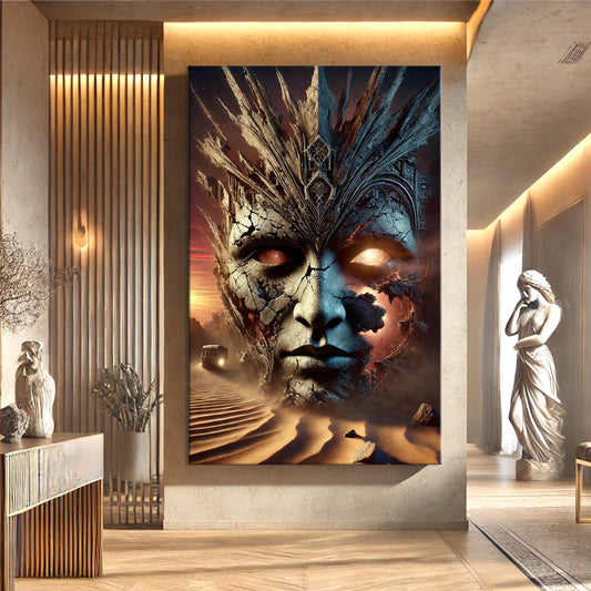 Eclipse space canvas wall art with dramatic glowing celestial imagery, cosmic decor