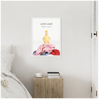 Ducky Gentle Cycle Laundry Framed Canvas Wall Art