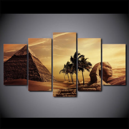 Great Sphinx of Giza and Pyramids 5-piece canvas wall art set