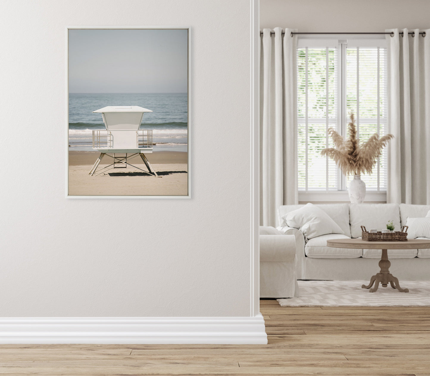 Surf Shack Coastal Framed Canvas Wall Art