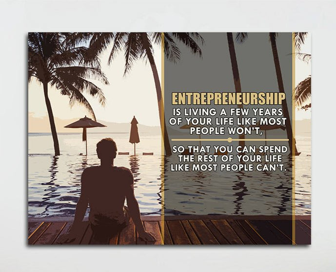 Entrepreneurship motivational hustle quote canvas wall art