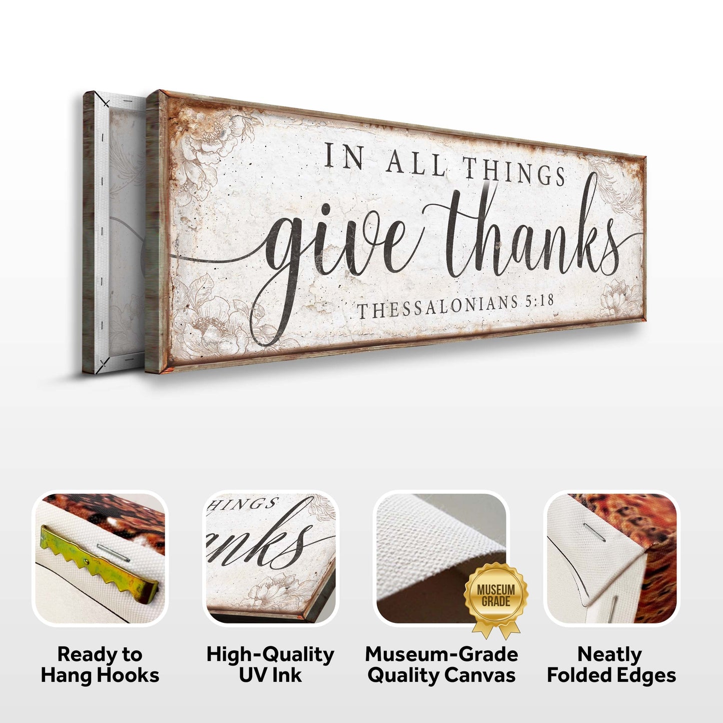 In All Things Give Thanks 1 Thessalonians 5:18 Canvas