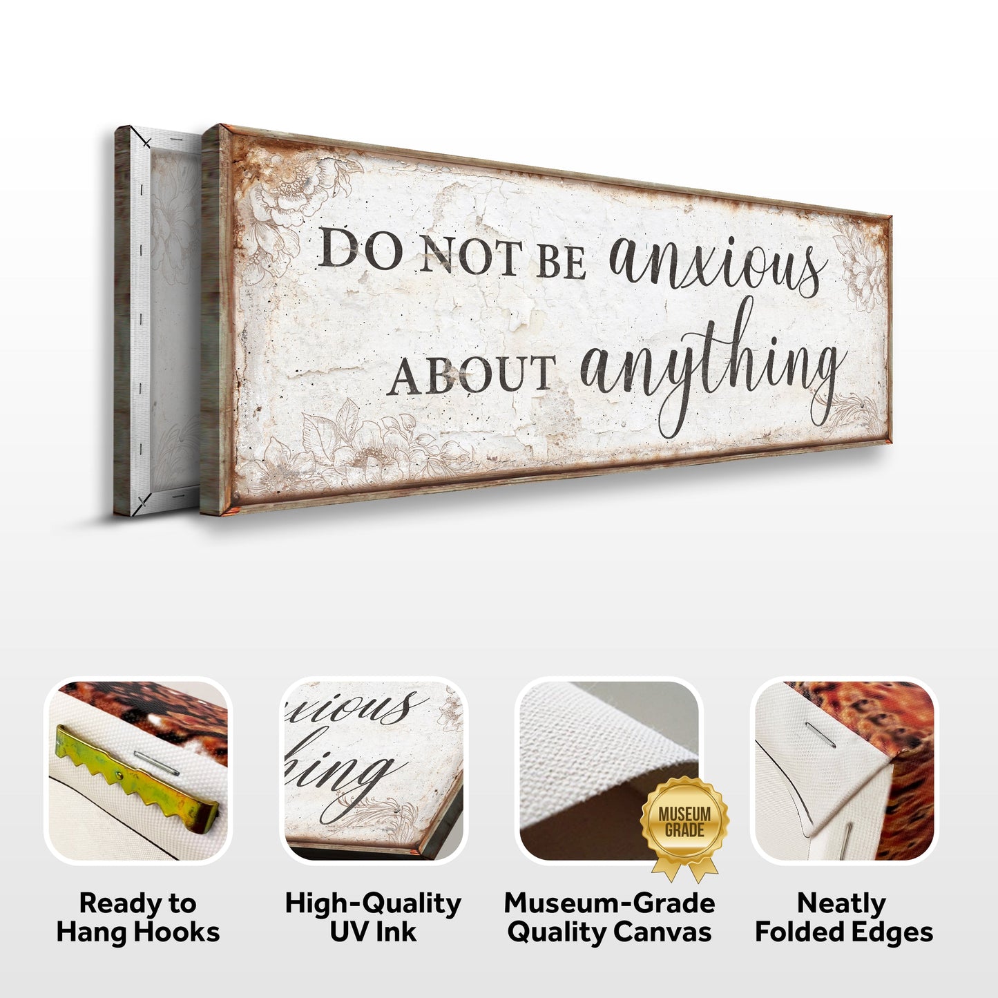 Do Not Be Anxious Faith Canvas Sign - Philippians 4:6
