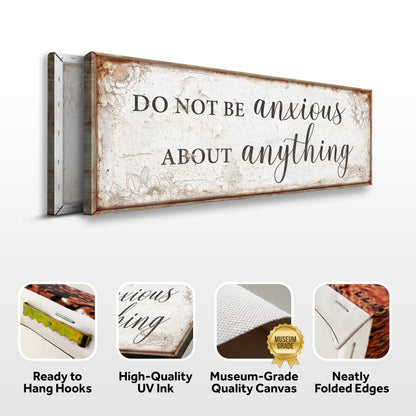 Do Not Be Anxious Faith Canvas Sign - Philippians 4:6