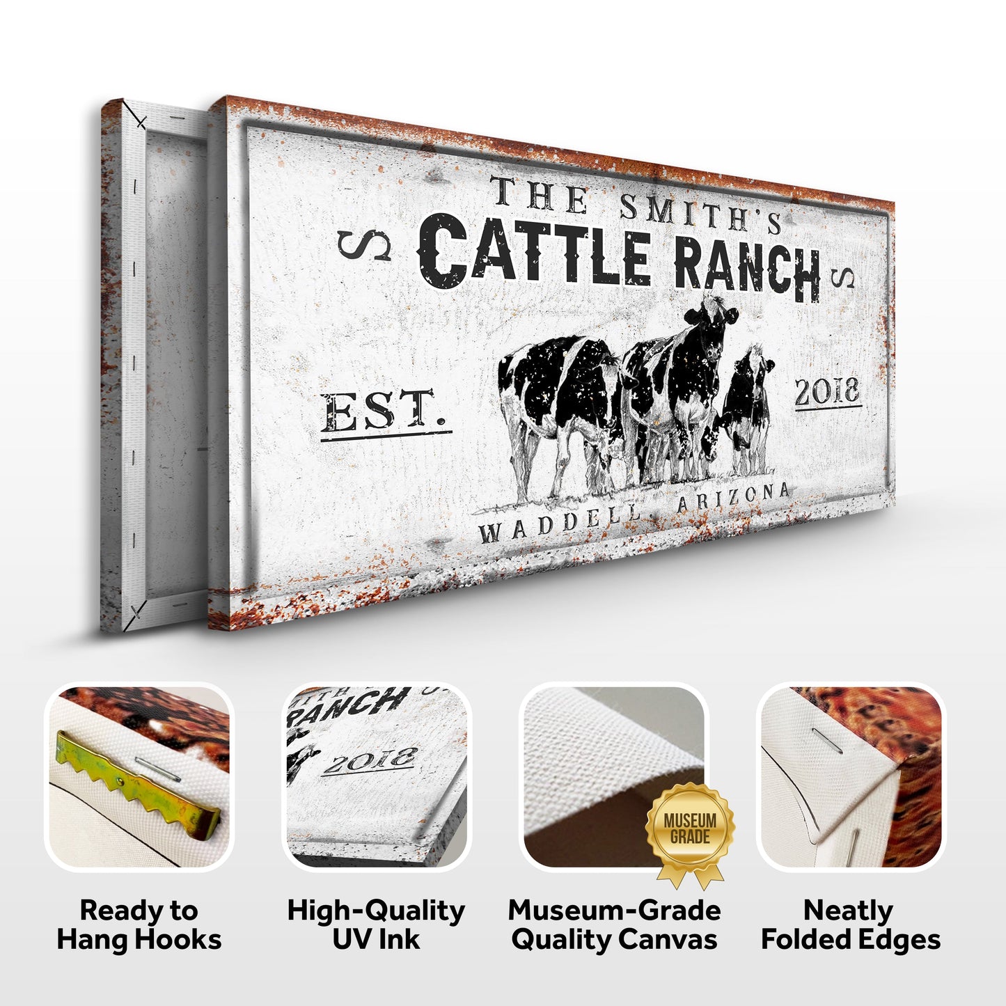 Cattle Ranch Sign Canvas Wall Art Western Decor