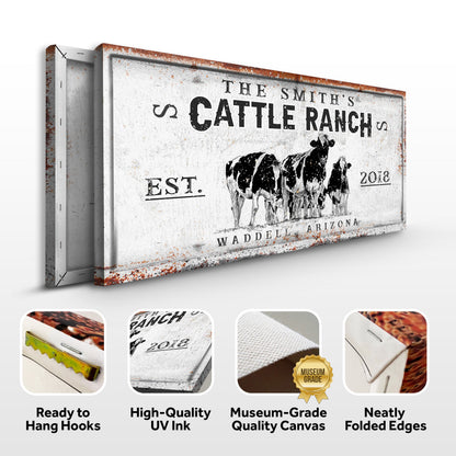 Cattle Ranch Sign Canvas Wall Art Western Decor