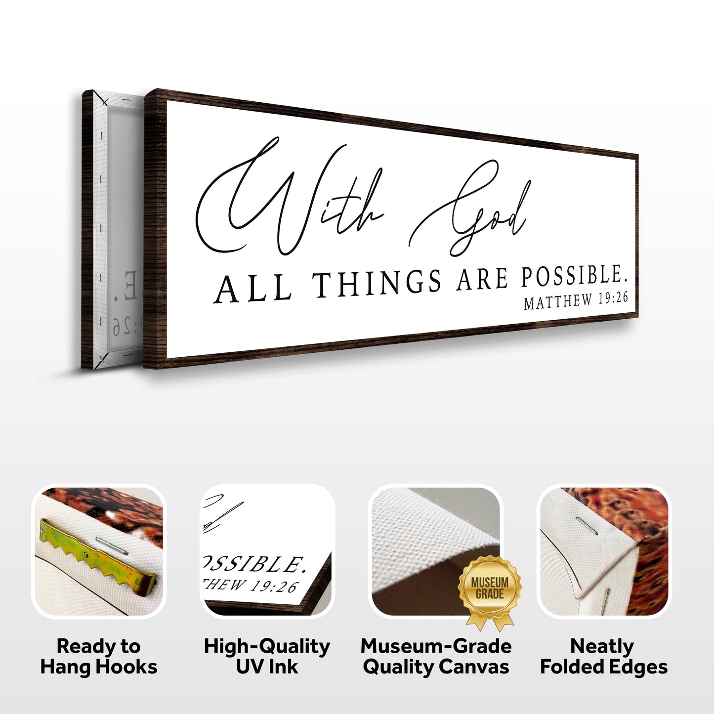 With God All Things Possible Faith Canvas Wall Art