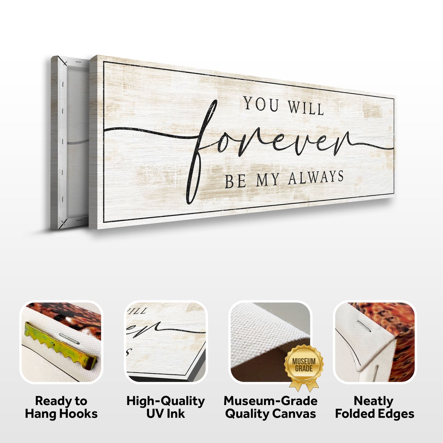 Forever Be My Always Canvas Wall Art - Style C