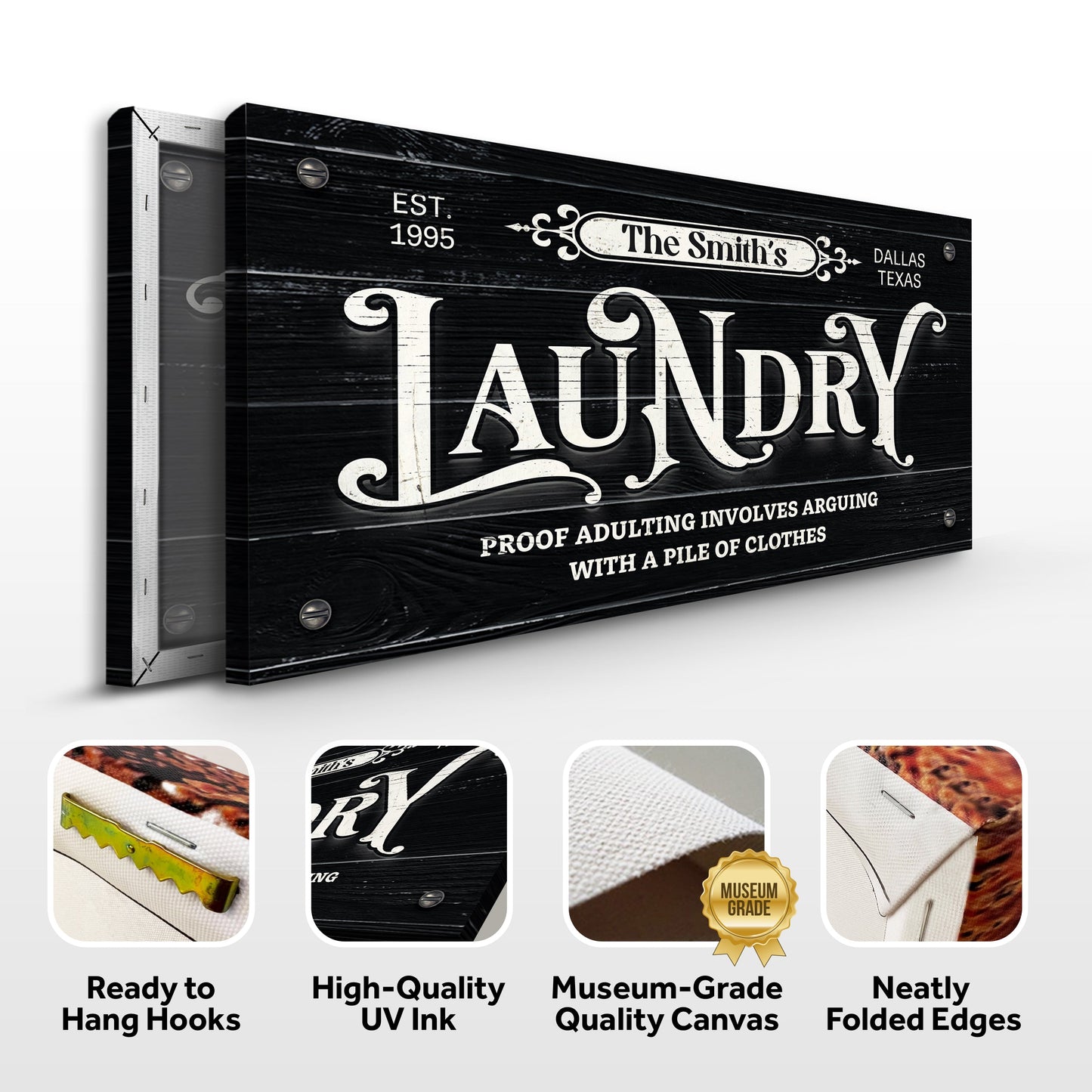 Laundry Room Wall Art Canvas Sign