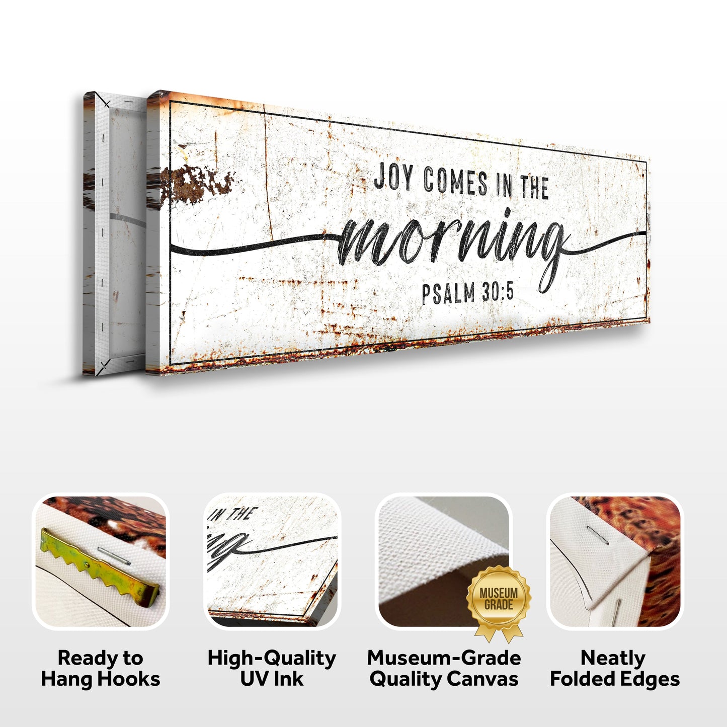 Joy Comes in the Morning Faith Canvas Sign