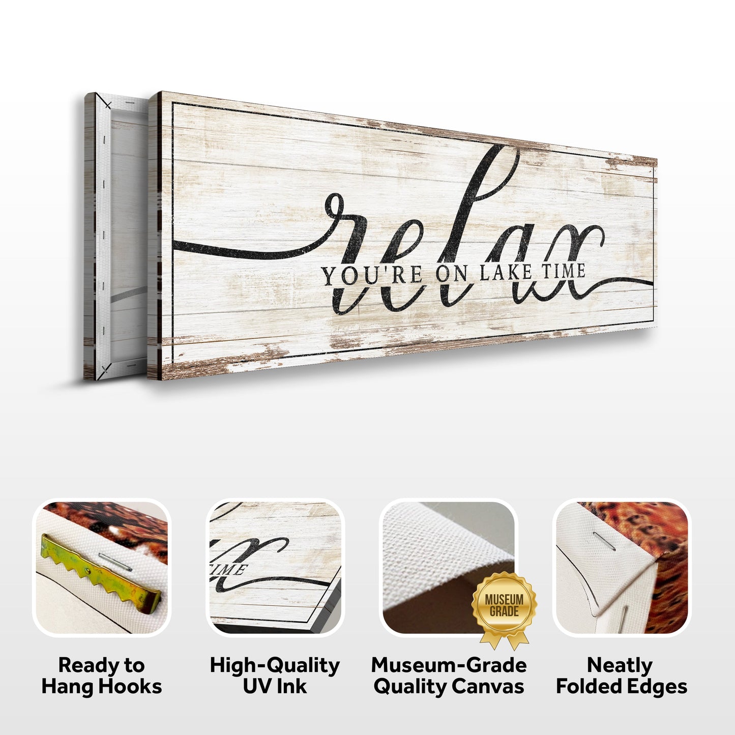 Relax You're on Lake Time Canvas Sign II