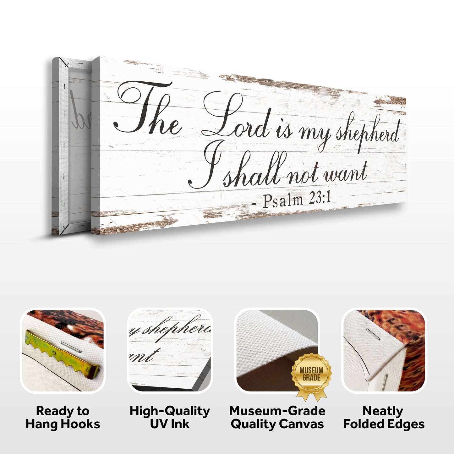 Lord Is My Shepherd Psalm 23 Faith Canvas Wall Art II