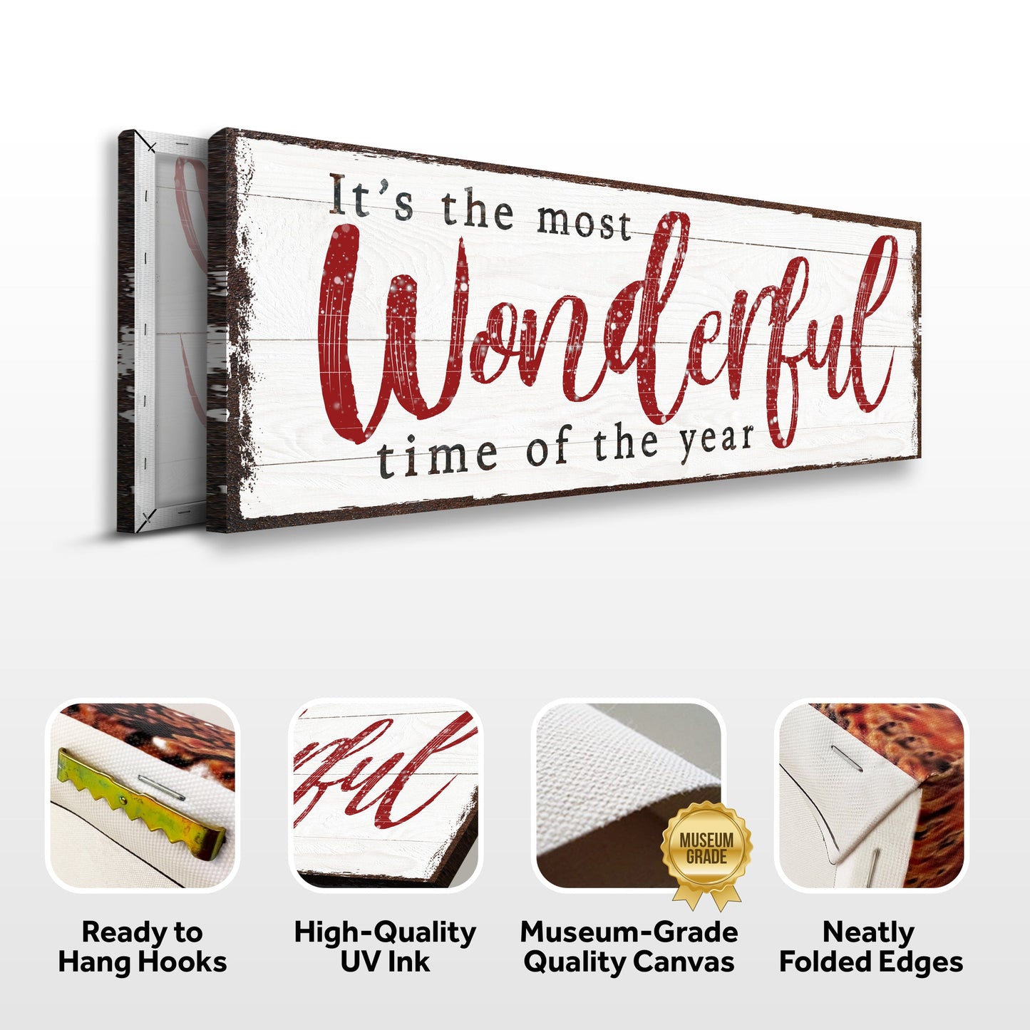 Christmas Quote Canvas Wall Art Narrow Format Sign