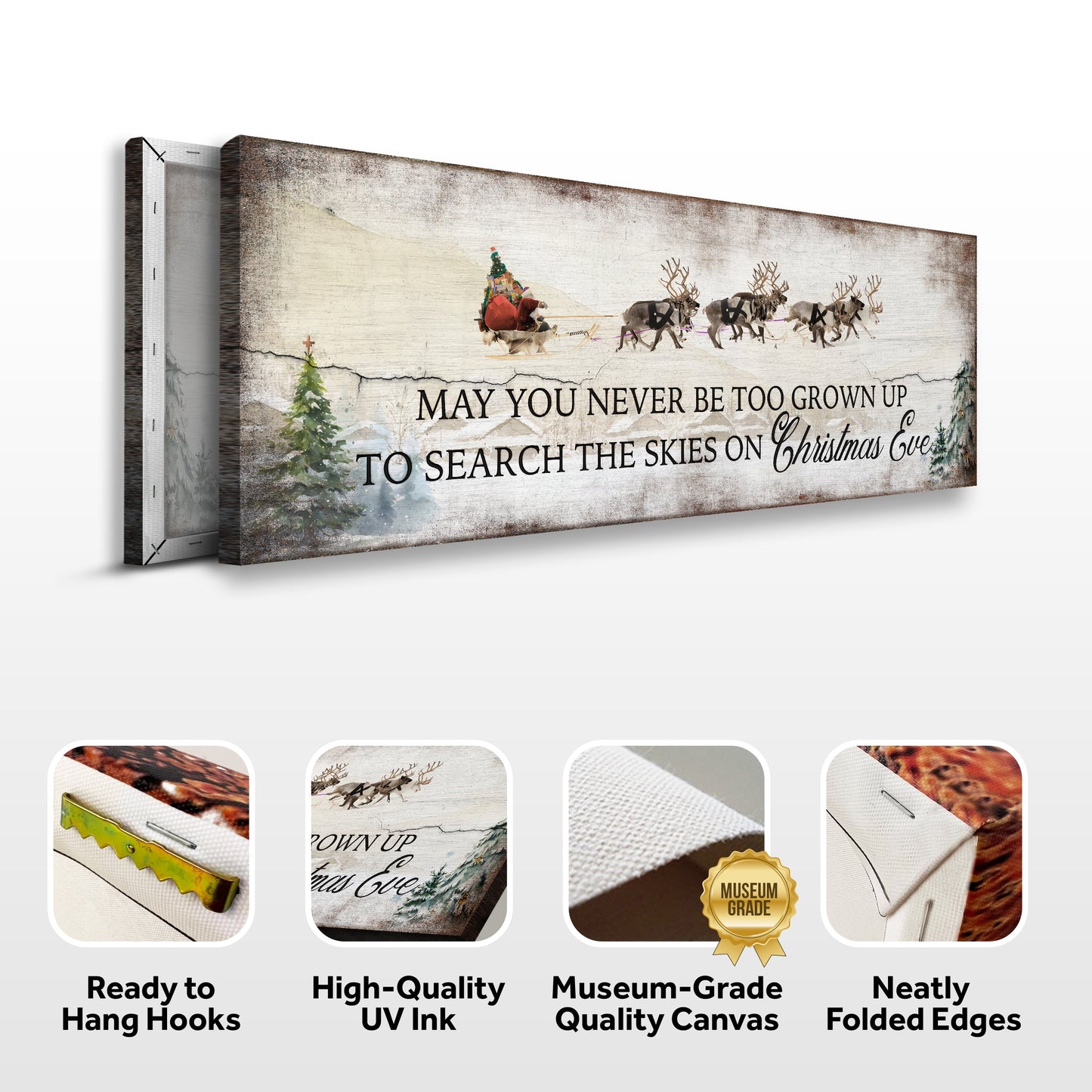 May You Never Stop Believing in Christmas Canvas Wall Art