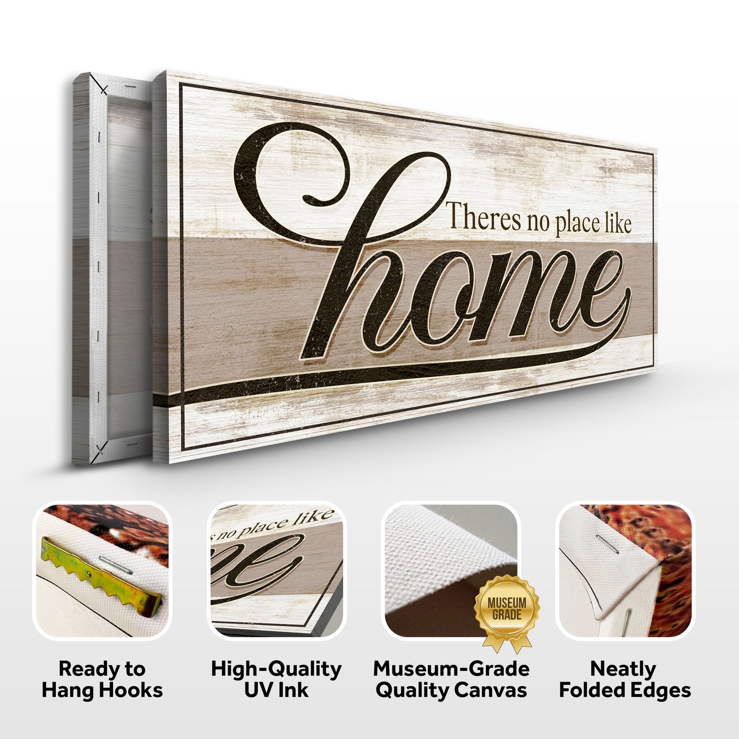 No Place Like Home Canvas Sign - Cozy Home Wall Art