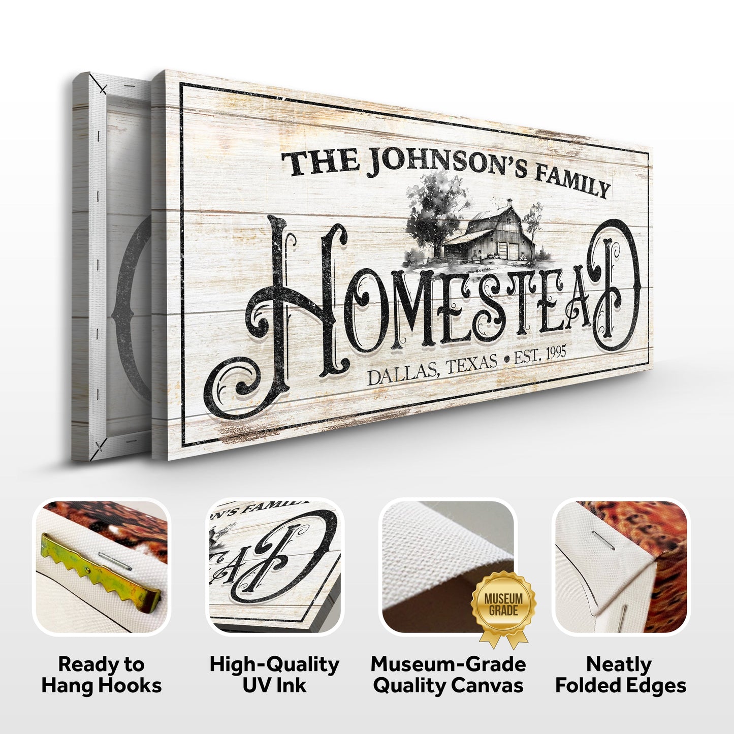 Vintage Farmhouse Homestead Canvas Wall Art