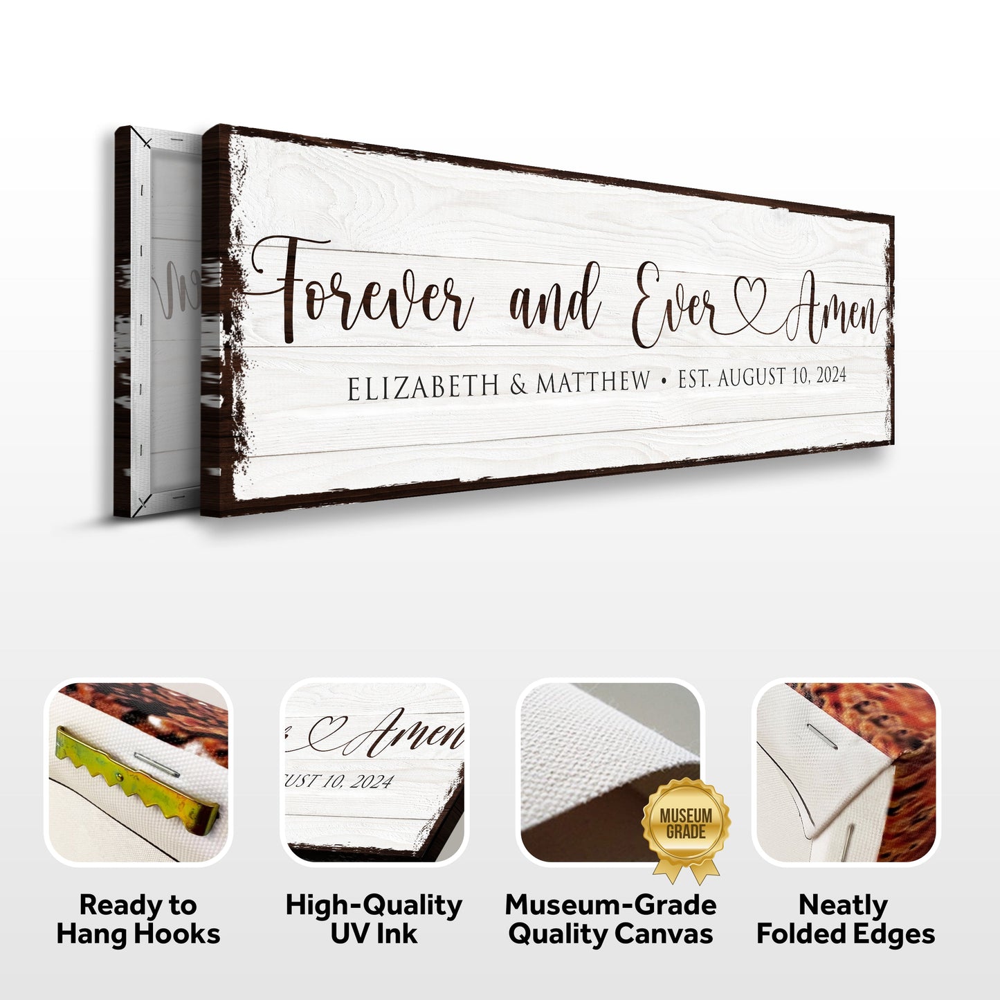 Forever and Ever Amen Faith Canvas Sign - Style B