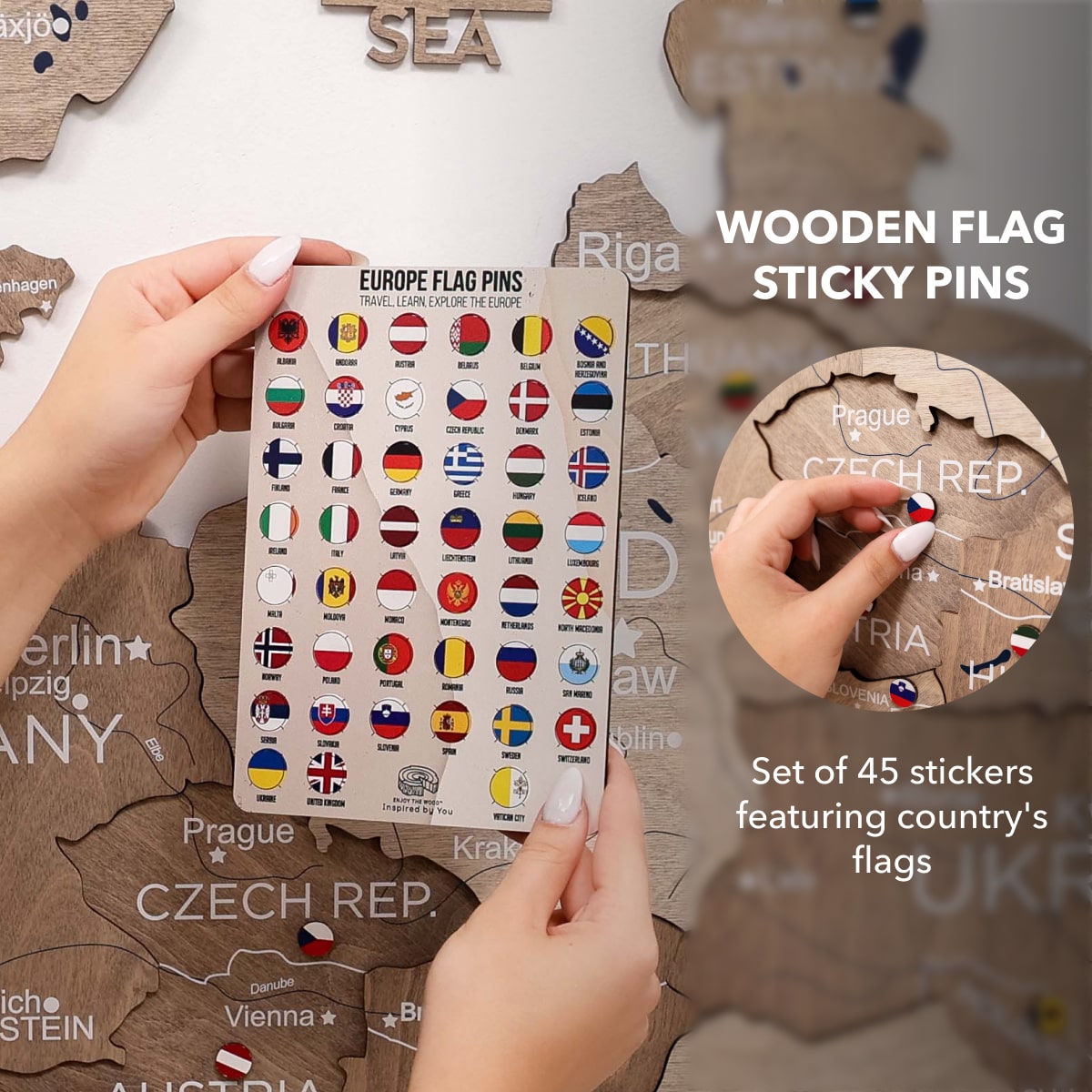 3D Wooden Europe Map Wall Art - Terra