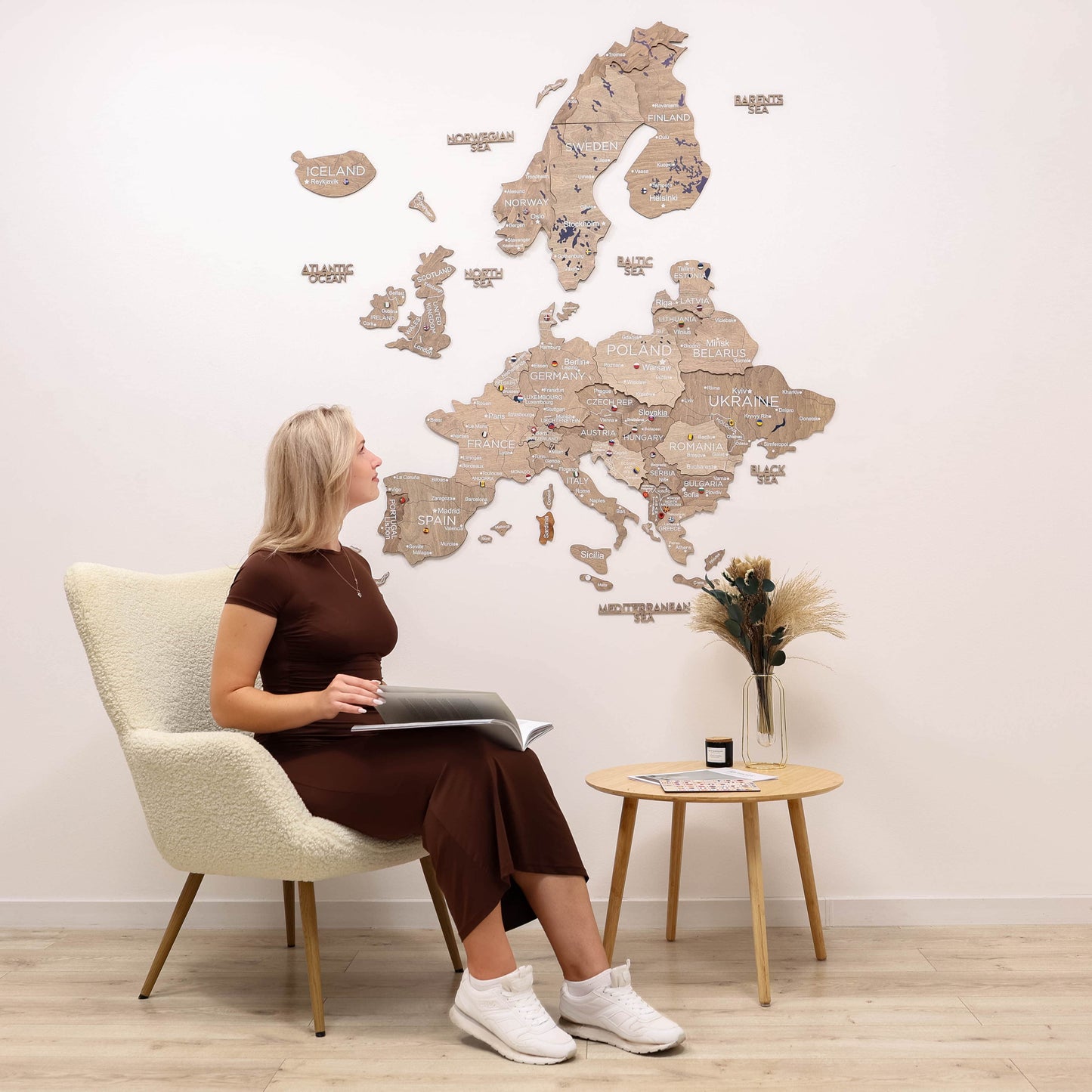 3D Wooden Europe Map Wall Art - Terra