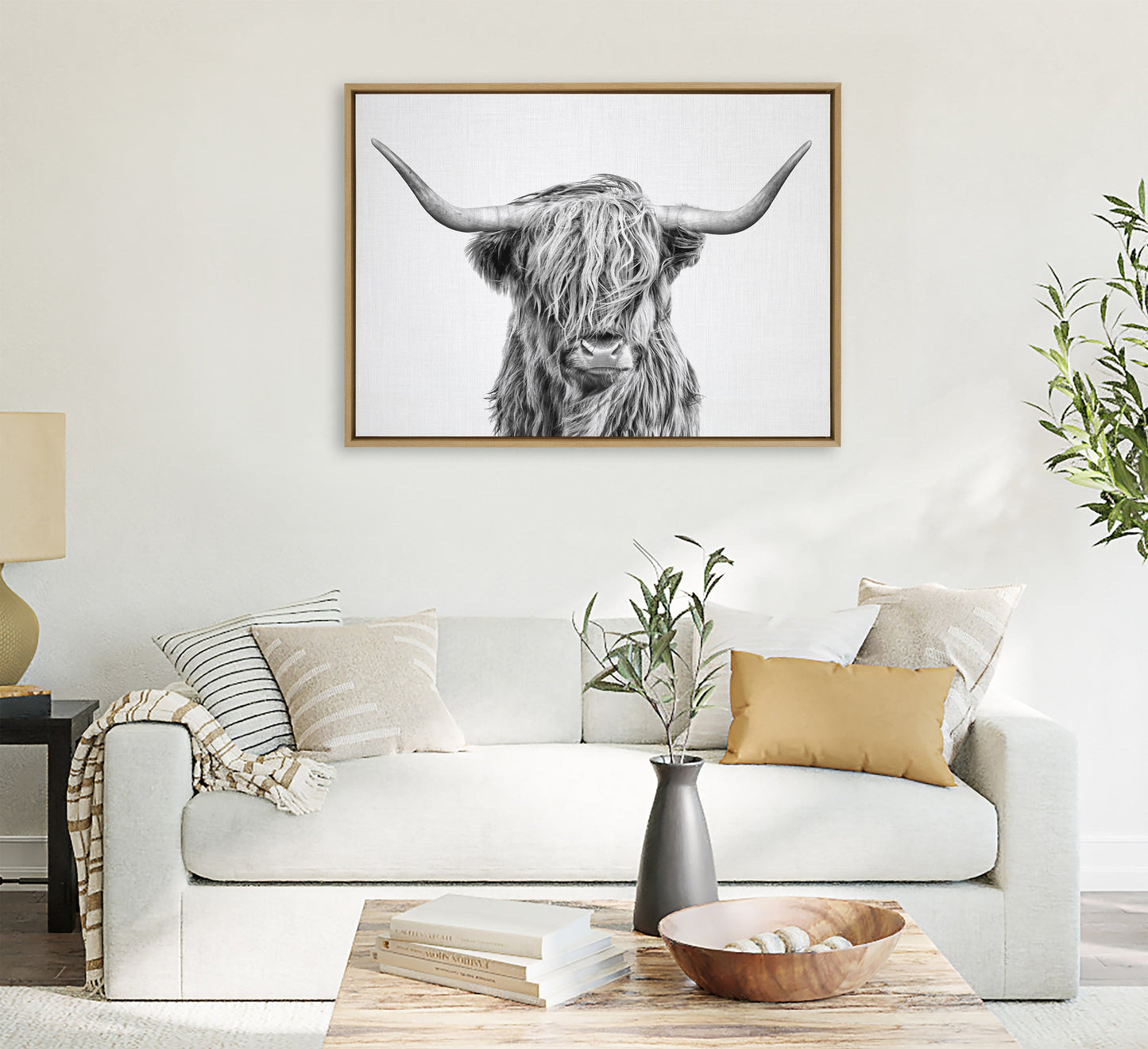 Highland Cow Framed Canvas Wall Art