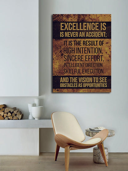 Excellence Is Never An Accident Motivational Canvas Wall Art