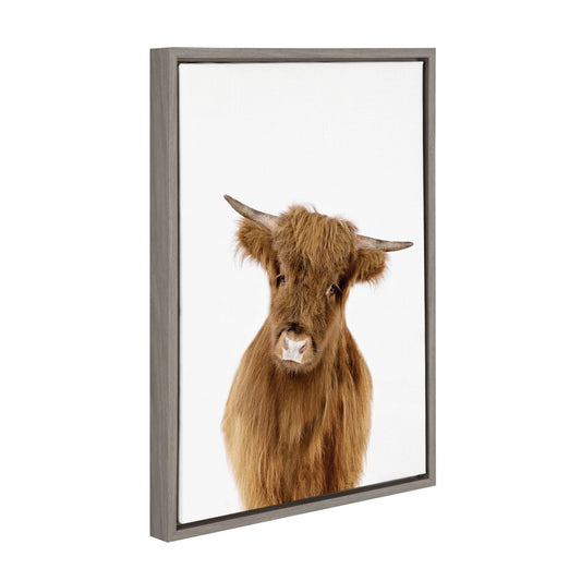 Highland Cow Framed Canvas Wall Art, Farmhouse Decor