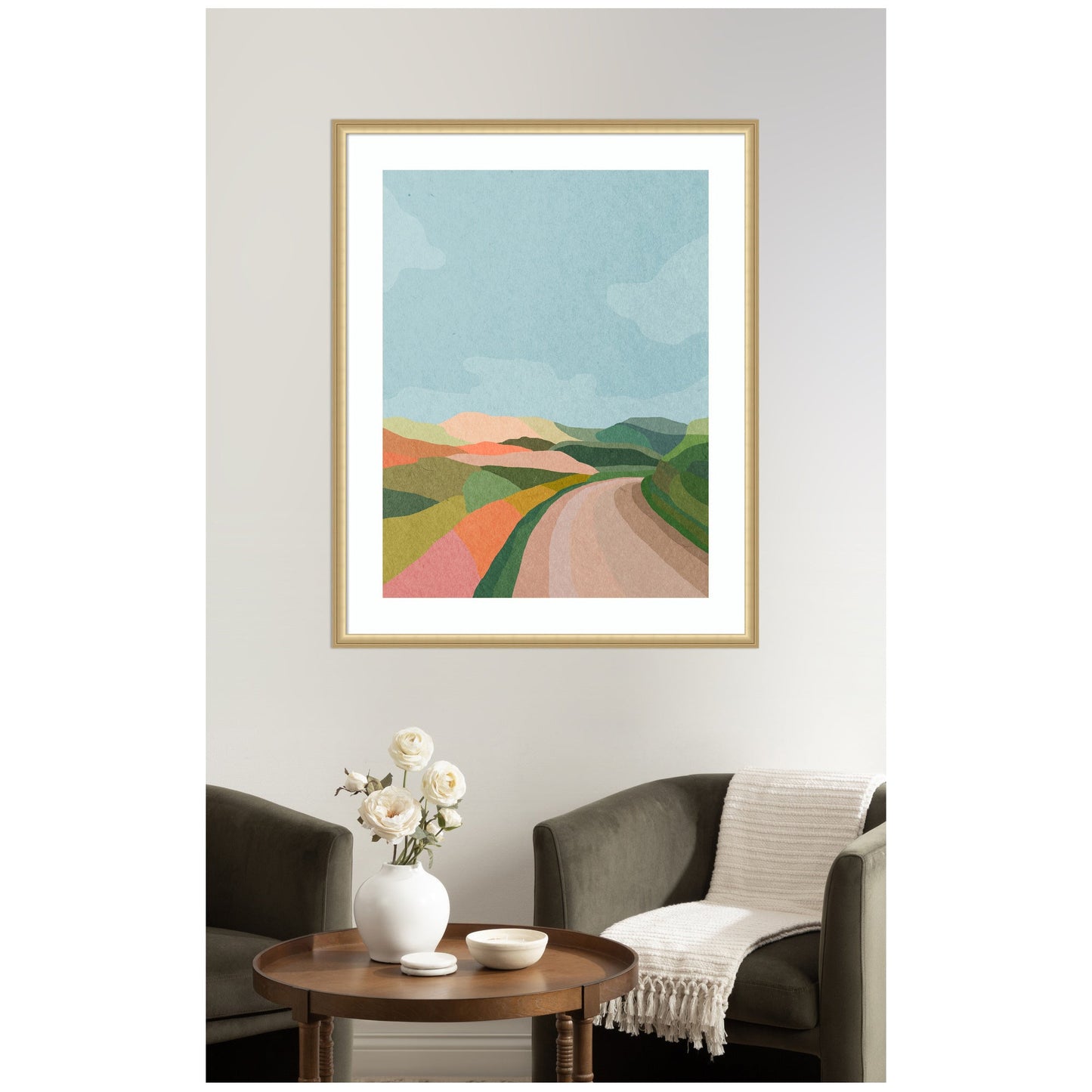 Country Road Landscape Framed Wall Art