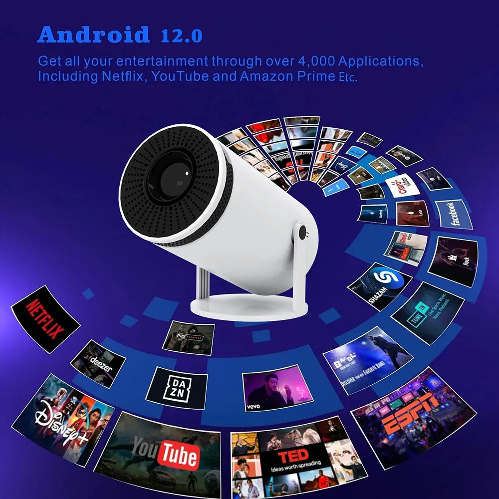 Smart Mini Projector with WiFi & Bluetooth – Turn Any Wall into a 130” Home Theater