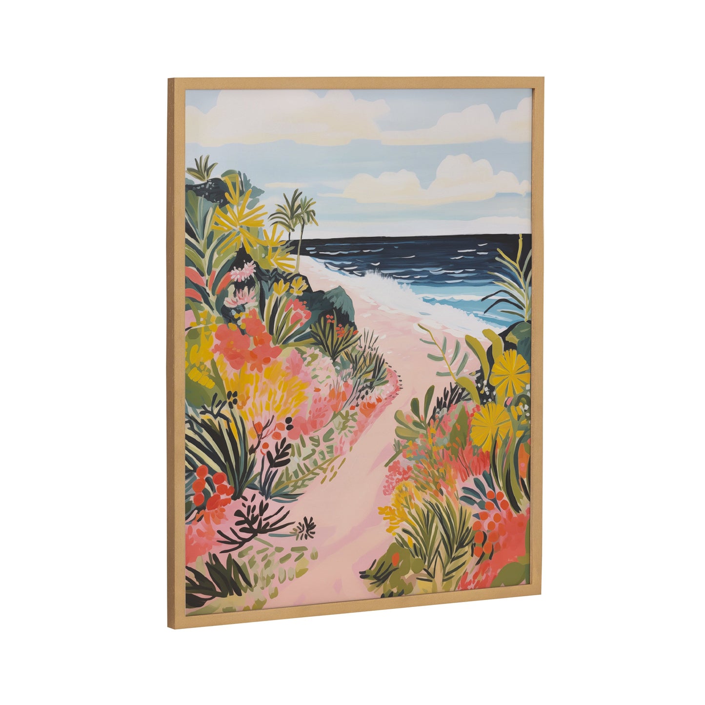 Tropical Ocean Path Coastal Framed Wall Art