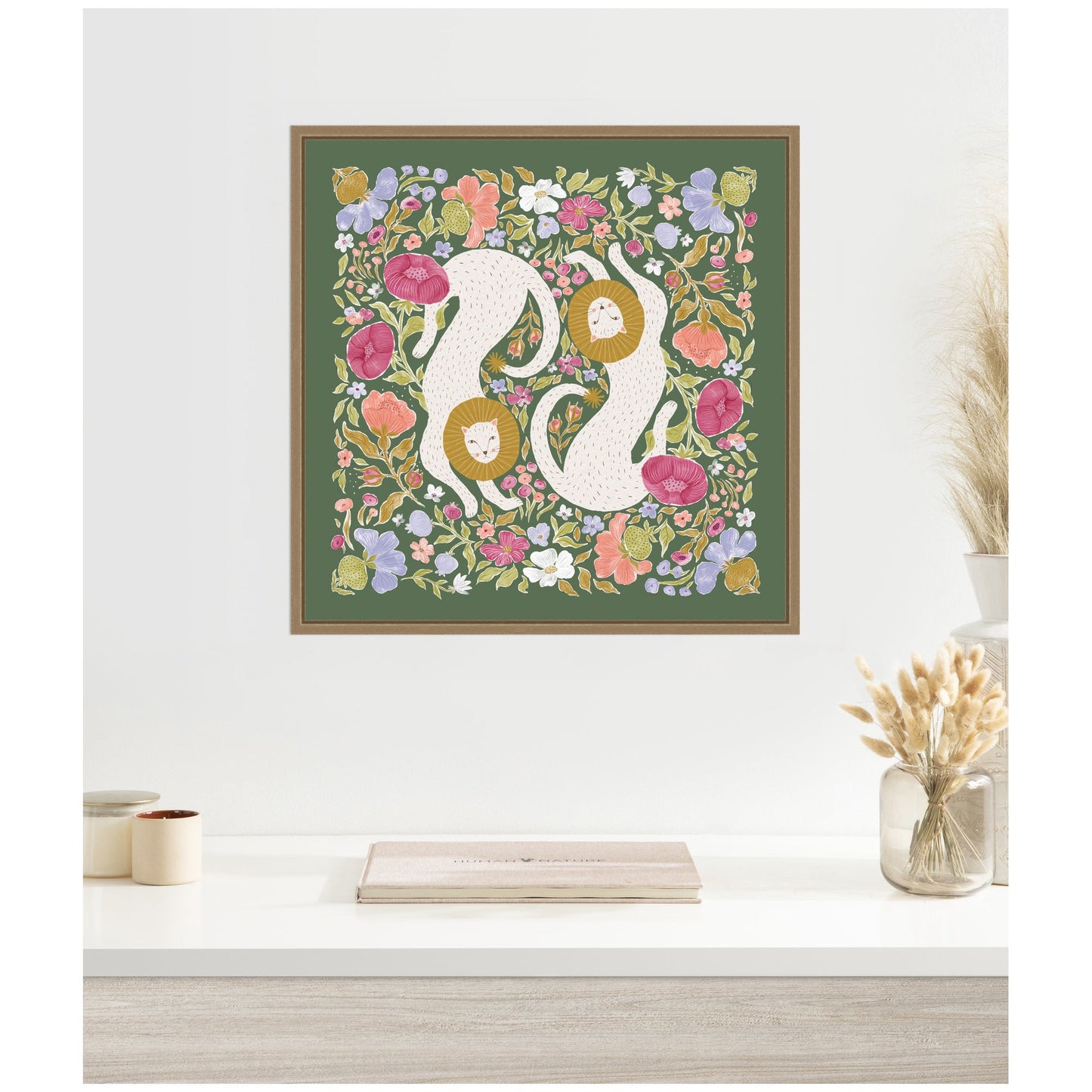 Lions Menagerie Framed Canvas Wall Art
