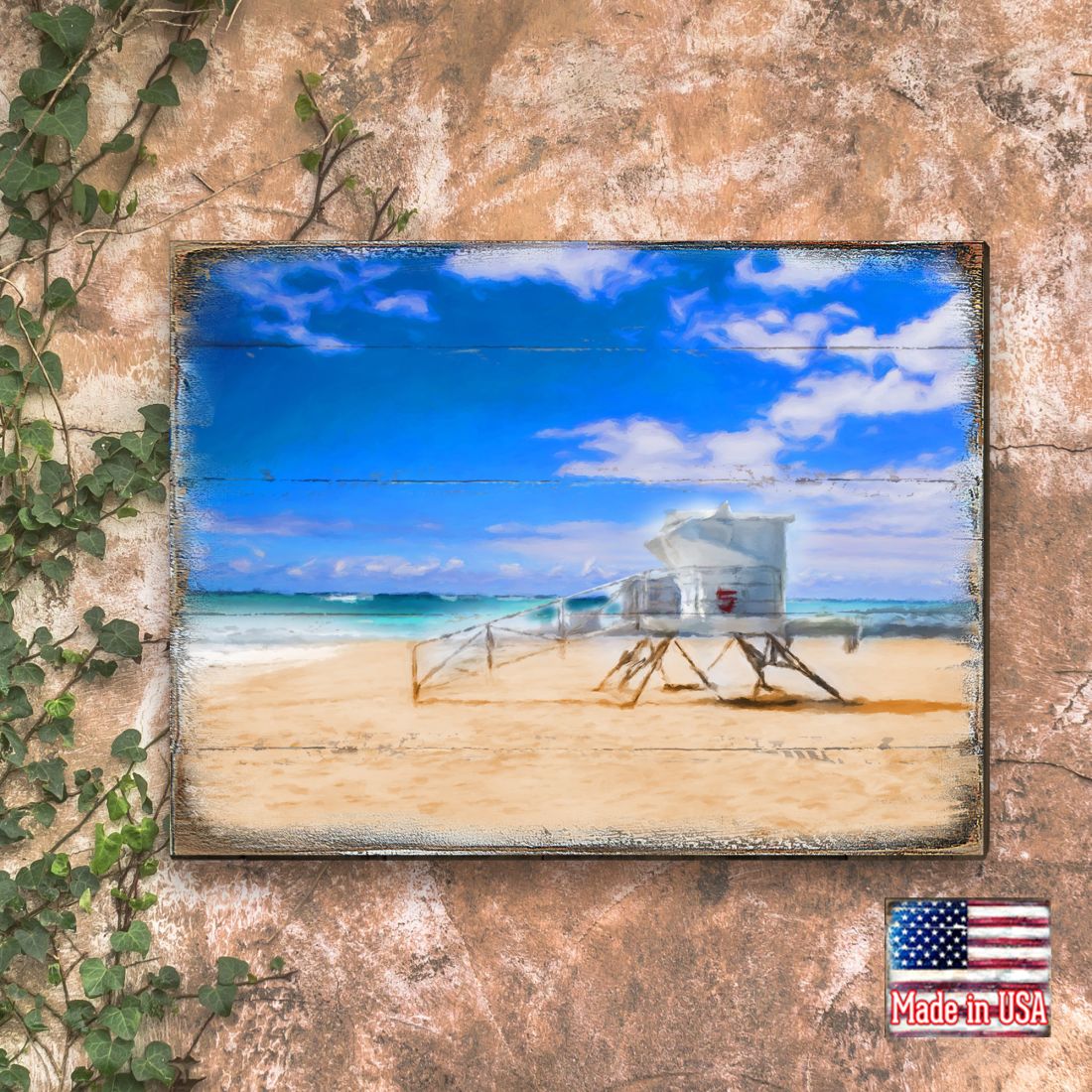 Beach Lifeguard Tower Wood Wall Art - Coastal Decor