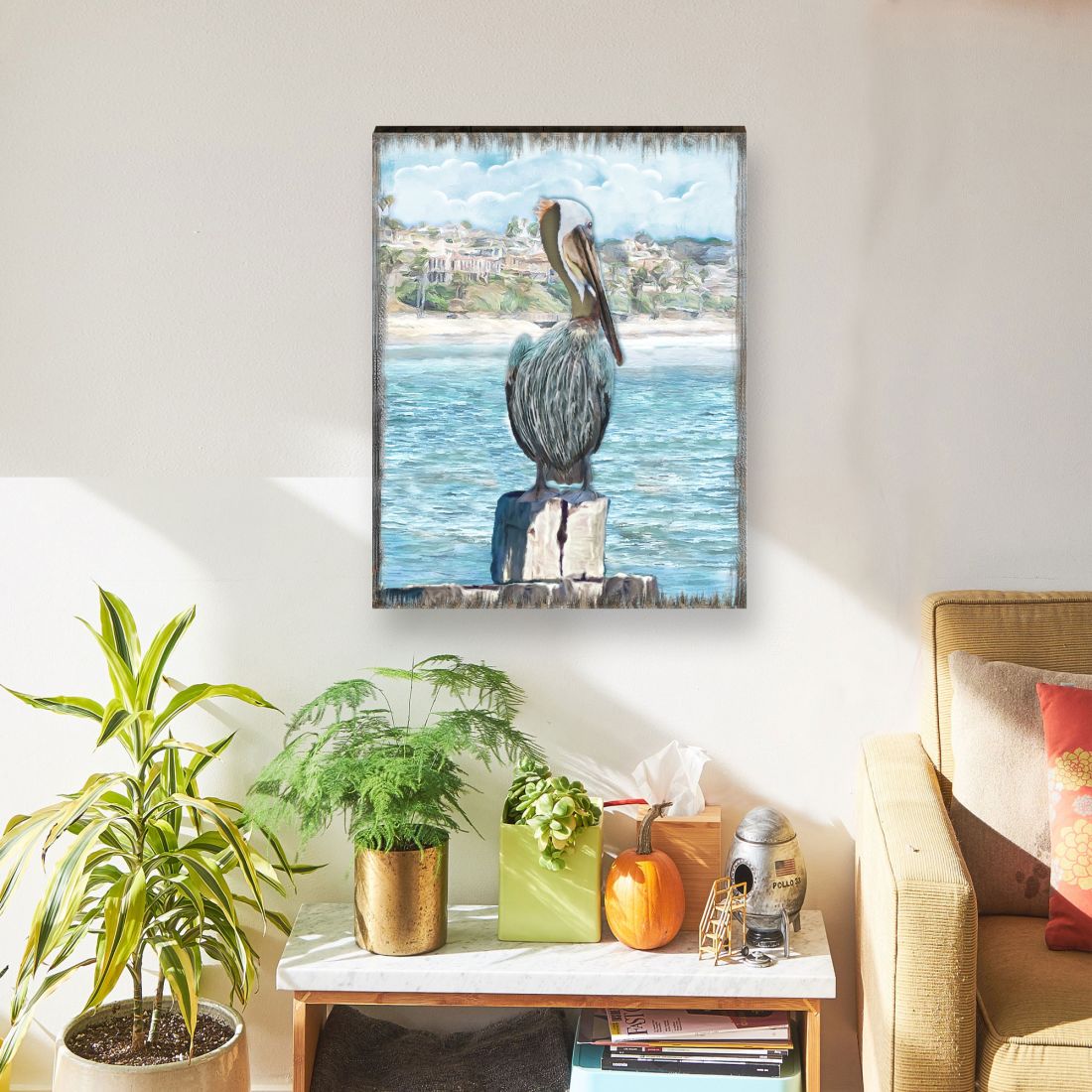 Pelicans Wood Wall Art - Coastal Shoreline Decor