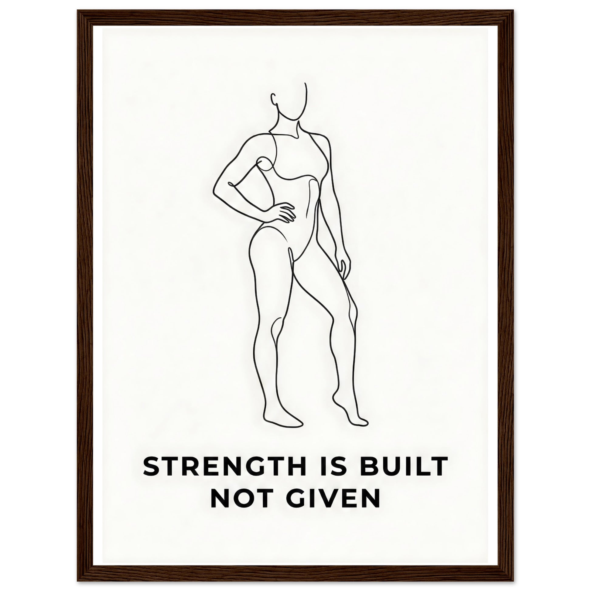 Women Fitness Poster — Strength Is Built Not Given - 13x18 cm / 5x7″ - White frame / Ready-to-hang - Sparkycare