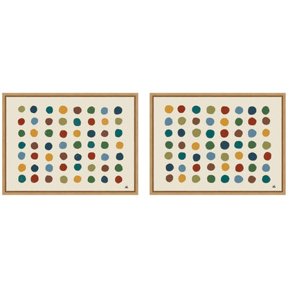Abstract Meditation No. 3 two-panel framed canvas wall art set in a walnut-tone frame