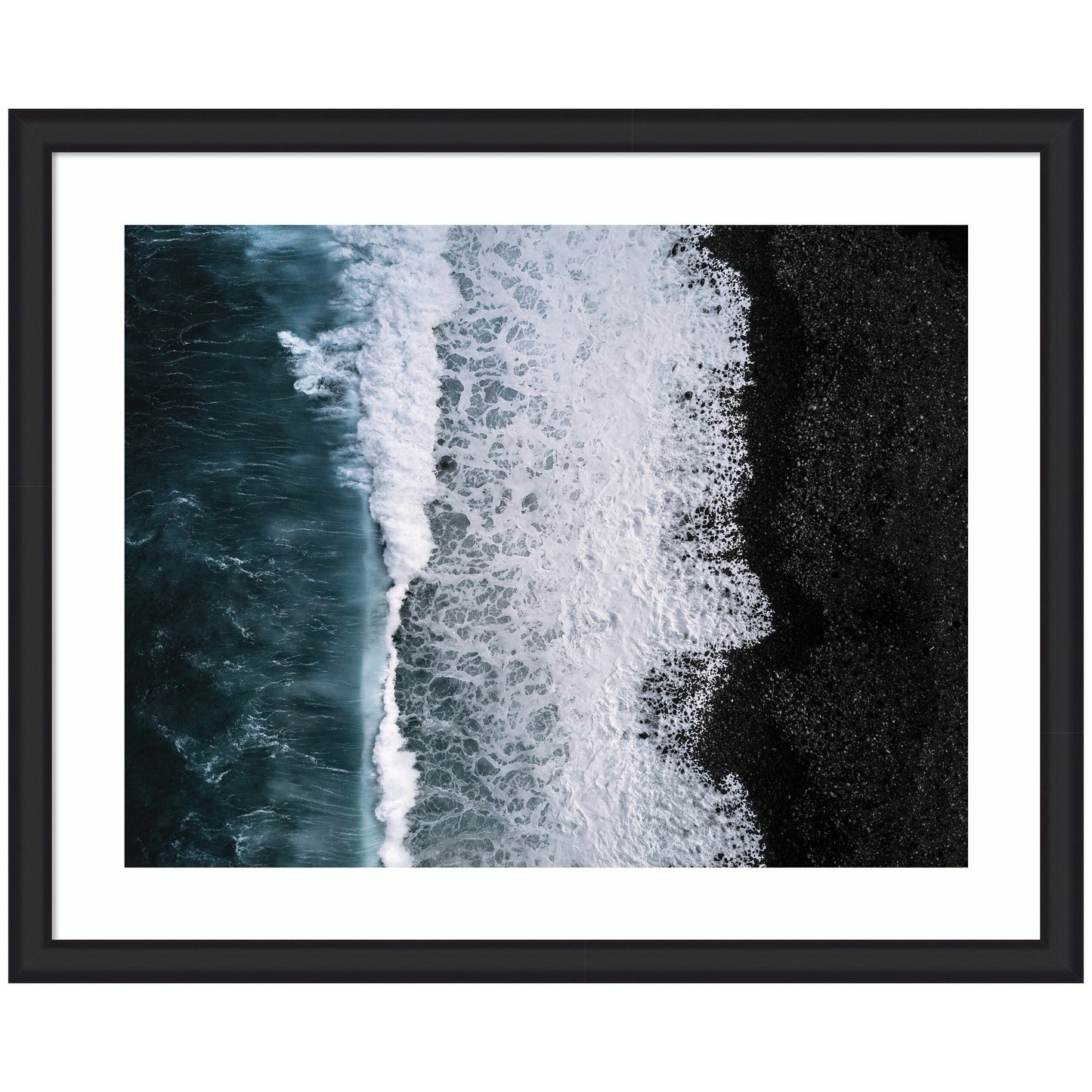 Ocean Waves Black Beach Iceland Framed Wall Art