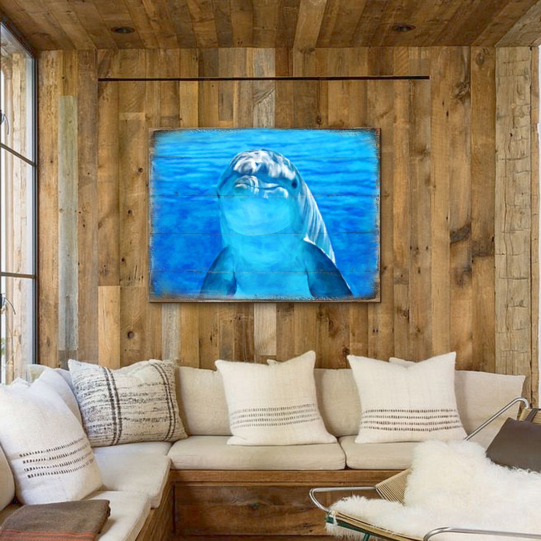 Dolphin Wood Wall Art - Coastal Sea Life Decor
