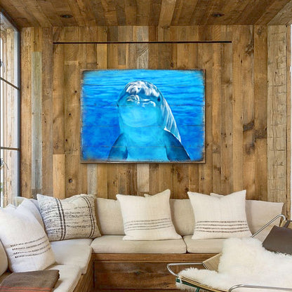 Dolphin Wood Wall Art - Coastal Sea Life Decor