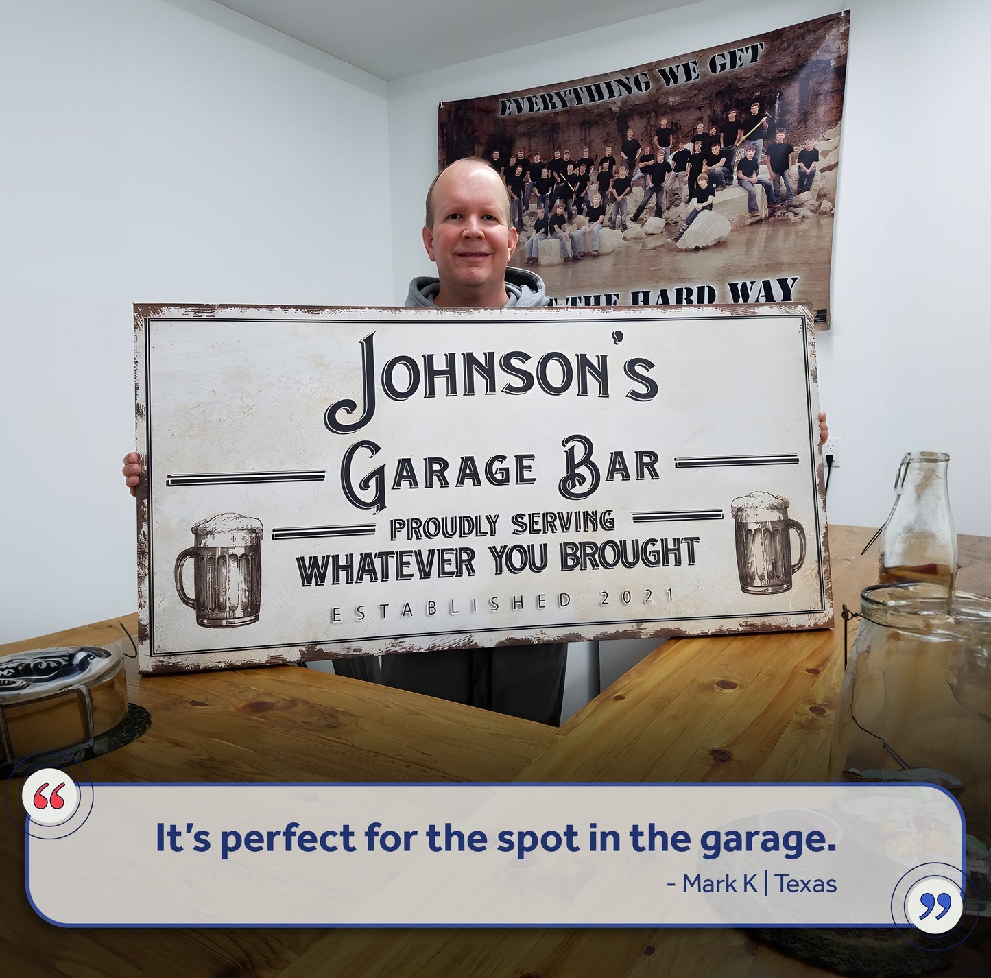 Personalized Garage Bar Canvas Sign
