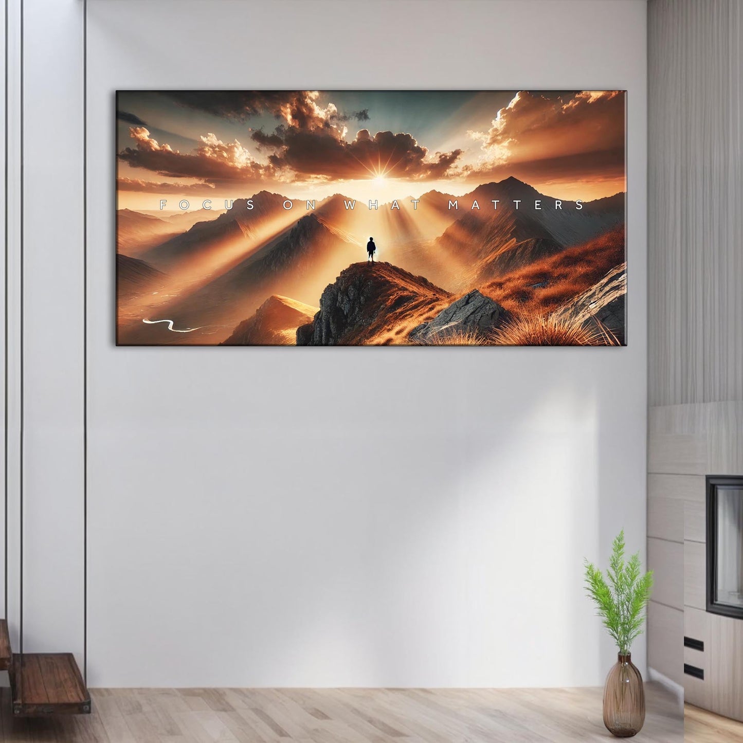 Focus Motivational Landscape Canvas Wall Art